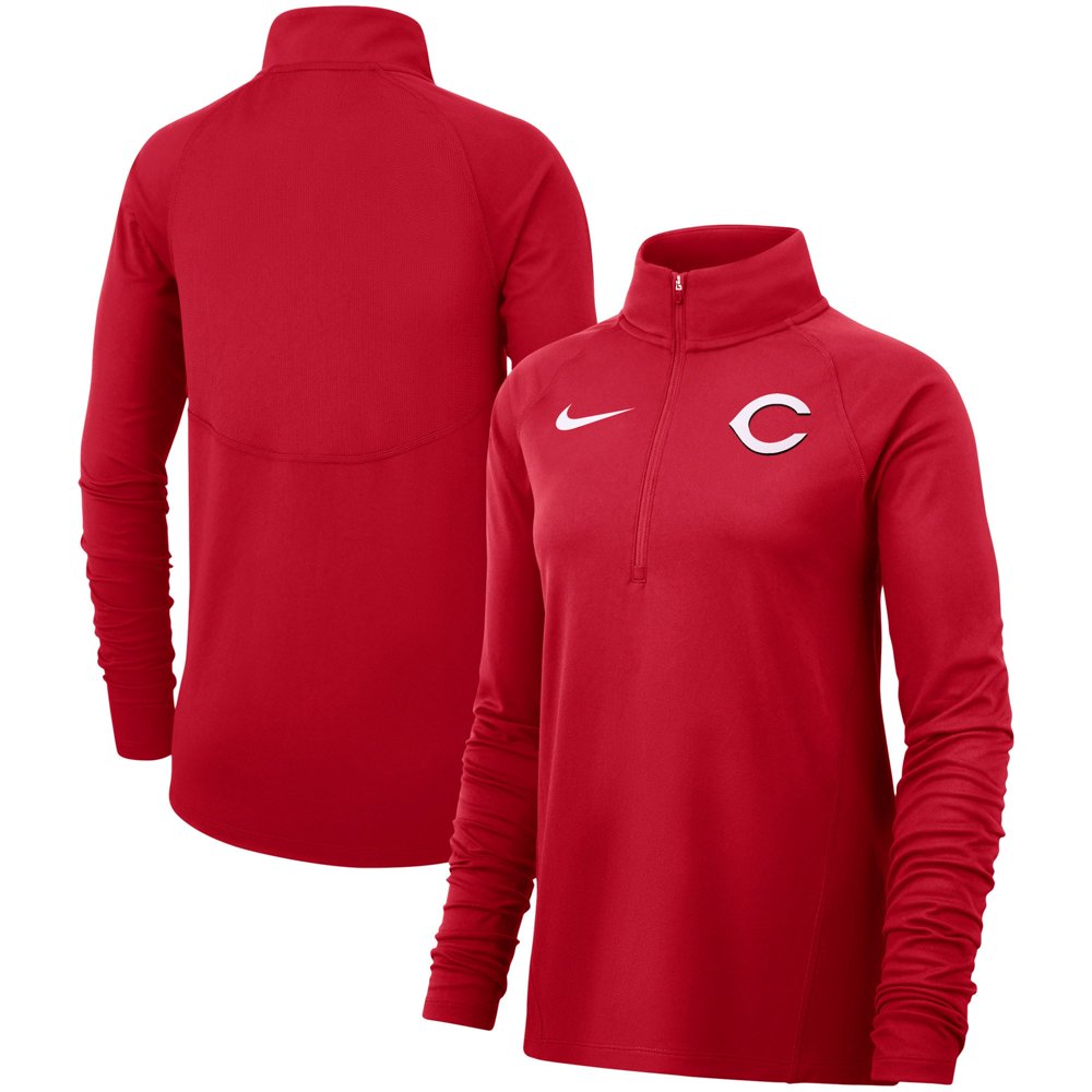 Cincinnati Reds Nike Women's Team Core HalfZip Raglan Pullover Jacket