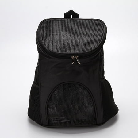 ETEREAUTY Breathable Black Pet Backpack Carrier Bag Lightweight for Dogs Outdoor Use