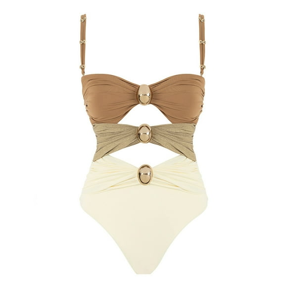Blmnix Swimsuit Women One Piece Tummy Control High Waisted Swimsuits Swimwear Sweetheart Tankinis Swimwear for Women,S
