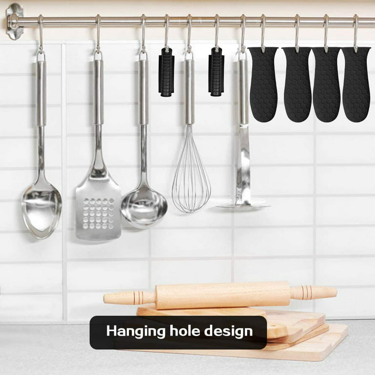 2 Pairs of Silicone Assist Handle Holder,Cast Iron Pan Skillet Handle  Covers Soup POTS Pot Handle Holders,Handle Protectors Non-Slip Pot Holder