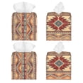 thumbnail image 2 of Naloa Traditional Tribal Aztec Tissue Box CoverLeather Tissue Holder Square Facial Tissue Case Facial Paper Organizer Dispenser for Bathroom, Vanity Countertop, Tabletop, Car, 2 of 8