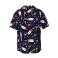 thumbnail image 2 of Easygdp Love Wine Men's Casual Short-sleeved Shirt with Pocket and Button Suitable for Beach Vacation Leisure - X-Large, 2 of 7