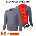 thumbnail image 1 of Men Women Heated Underwear Top with Pants Set Washable USB Charging Electric Thermal Heating Insulated Clothes with 3 Level Temperature Setting Cold-Proof Underwear Outdoor Winter Heating, 1 of 5
