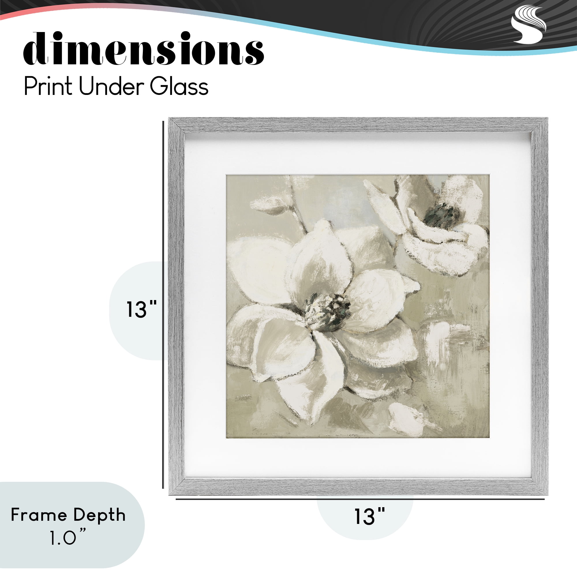 Stupell Industries Magnolias After Rain Gray Framed Print Under Glass, design by Lanie Loreth