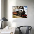 thumbnail image 4 of COMIO Steam Train with Black Smoke Running on Island Rugen Northern Germany - Canvas Art Wall Art -, 4 of 5