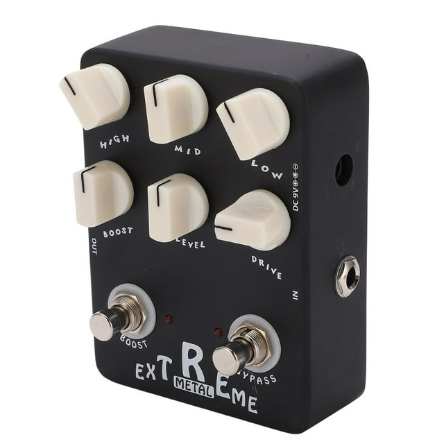 Efectos De Bloque único, Portátil Low Mid High Gain 3 Band EQ 25mA Pedal De Efecto De Distorsión De Metal Acabado De Pintura Clásico 9V Para Guitarra Eléctrica Para ANGGREK Metal Distortion Pedal