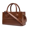 thumbnail image 2 of Qarigey Bolso cruzado de cuero para mujer con asa de elevación, billetera Rectangular de Color sólido, bolso de mano para lápices labiales, regalo de Bolsas de mensajero y de hombro Café Qarigey AP018445-02B, 2 of 6
