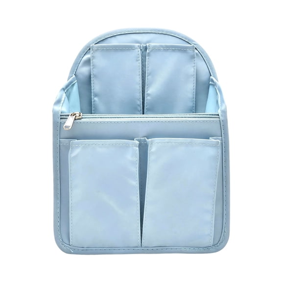 Multi Pocket Backpack Insert Organizer Lightweight Shoulder Bag Divider Light Blue Tone