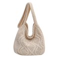 thumbnail image 1 of Women Shoulder Bag Twist Pattern Crochet Solid Color Large Capacity Shopping Bag Tote Bag for Travel, 1 of 10