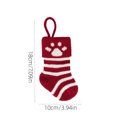 thumbnail image 3 of JeashCHAT 7" Mini Christmas Stocking Ornaments, Pet Dog Paw Print Red White Striped Knit Xmas Stocking, Small Candy Gift Bag, Christmas Tree Hanging Stocking, 3 of 7