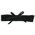 thumbnail image 3 of Women Black Metallic Shiny Black Faux Leather Wrap Around Tie Belt Fit Size S M, 3 of 7