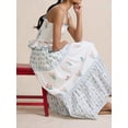 thumbnail image 3 of Women's Smocked Ruffled Square Neck Maxi Dress with Pockets for Everyday Wear Soft Flowing Fit 80% Polyester 20% Cotton, 3 of 9