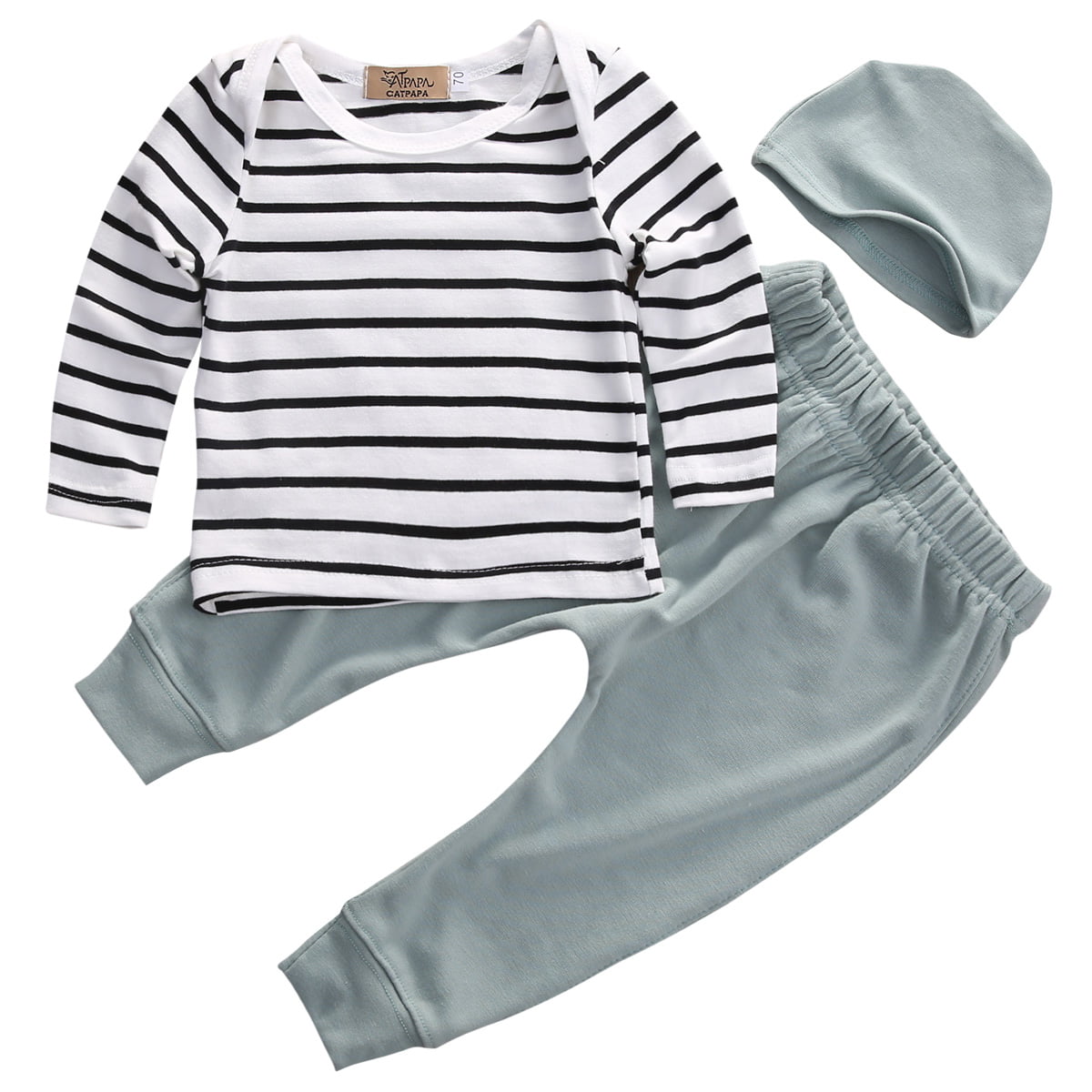 Toddler Baby Boys Girls Clothes Set Solid Color T-Shirt Pants Long Sleeve Pajama