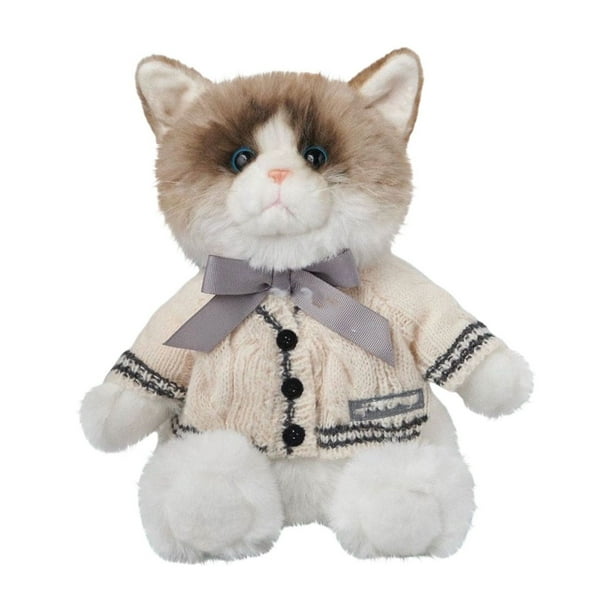 Folk-lore Album Cardigan Plush Cat, Plush Cat Stuffed Animal