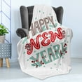 thumbnail image 4 of Happy New Year Soft Flannel Fleece Throw Blanket, Typography in Ornaments Details Motifs, Cozy Plush for Indoor and Outdoor Use, 70" x 90", Multicolor, by Ambesonne, 4 of 5