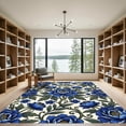 thumbnail image 2 of ODIKA 4'x6' Machine Washable Non-Slip Area Rug, Chinoiserie Blue High Traffic Rug, Blue, 1268832, 2 of 7