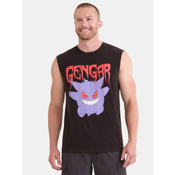 Gengar Men's and Big Men's Graphic Muscle Tee, Sizes S-3XL
