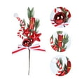 thumbnail image 4 of Arbre de Noël Artificiel Branches de Bonbons Fruits Rouges / Découpes en Fil de Fer Plastique Durable / Feuilles Multicolores Résistantes aux Intempéries / Lot de 3 / 12.5 x 5.1 x 1.9 Pouces / Décoration de Vacances Intérieure Extérieure, 4 of 7