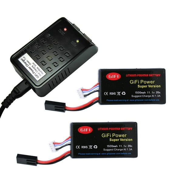 MaximalPowerâ„¢ 1500mAh High Capacity Battery & Charger for Parrot AR.Drone 2.0 & 1.0 (Charger + 1 Batt) (Charger + 2 Batt)