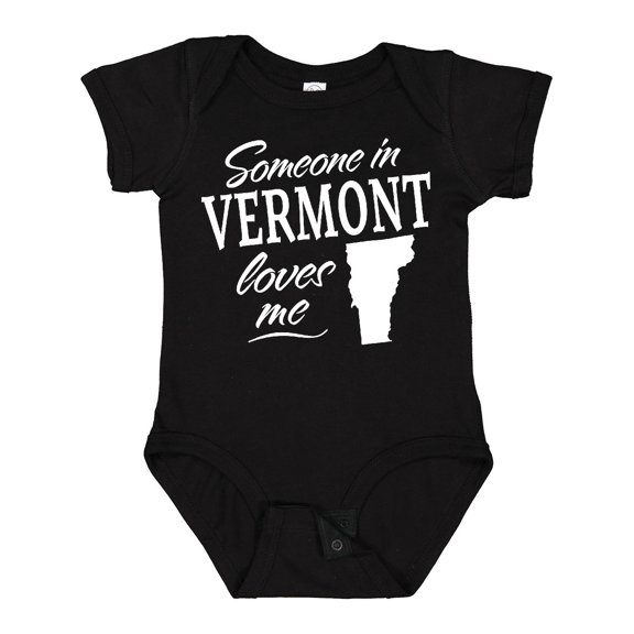 Inktastic Someone in Vermont Loves Me Boys or Girls Baby Bodysuit