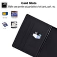 thumbnail image 5 of iPad 9.7" 6th/5th Gen 2018/2017 Case, iPad Air 2/Air 1 Case, Allytech Multi-Angle Viewing Stand Wallet Card Holder PU Leather Scratch Resistant Cover for iPad 6 2018/iPad 5 2017/Air 2 1, Skeleton, 5 of 6