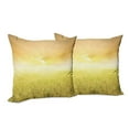 thumbnail image 6 of Ambesonne Yellow Throw Pillow Cover 2 Pack, Farm Countryside Field, 16", Yellow Beige, 6 of 6
