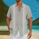 thumbnail image 1 of Blusa y camisa de manga corta con cuello vuelto Camisa casual para hombre Camisa de bolos vintage de manga corta Camisas de verano de playa cubana Camisa con botones Blusa para hombre Poliéster, 1 of 5