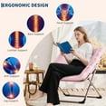 thumbnail image 6 of Folding Saucer Chair for Adults, Faux Fur Reading Lounge Chair with Plush Cushion & Metal Legs, No Assembly, Space-Saving for Living Rooms, Apartments, Dorms, Pink, 6 of 9