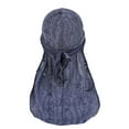 thumbnail image 2 of Vinsonshop Durags Turban for Men Wave Caps Turban Durag Men Do Rag Skull Cap Head Wraps Navy One Size, 2 of 7