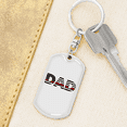 thumbnail image 6 of Firefighter Flag Dad Stainless Steel or 18k Gold Premium Swivel Dog Tag Keychain, 6 of 10