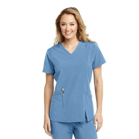 Grey's Anatomy Barco One Wellness Women's BWT012 4 Pocket Scrub Top-Ciel -Small