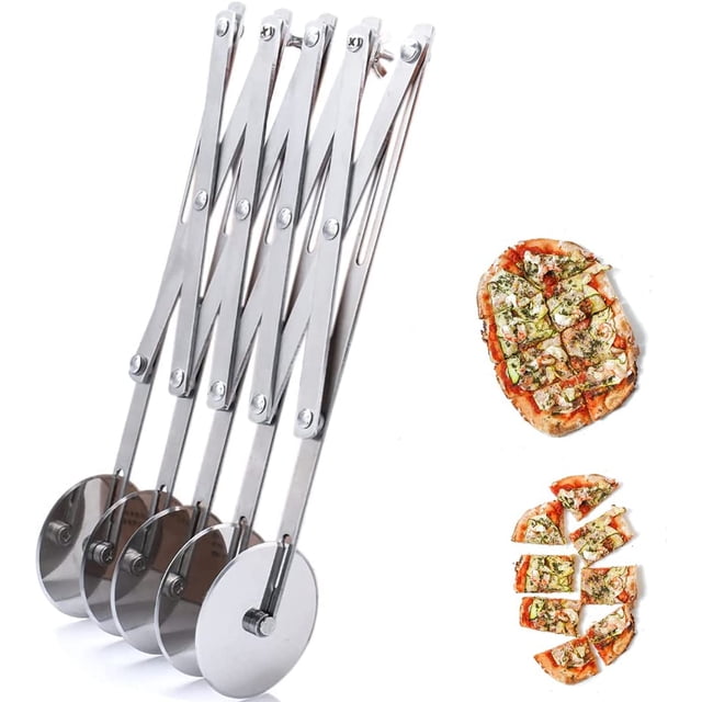 Separador de masa de acero inoxidable con 5 ruedas, cortador de masa para galletas, cuchillo de pastelería, cortador de Pizza para hornear pasteles ER