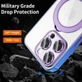thumbnail image 5 of Magnetic for iPhone 15 Pro Case Magsafe with Invisible Stand Kickstand Plating 10FT Shockproof Soft Rubber Clear Protective Phone Case (Deep Purple), 5 of 12
