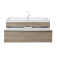 thumbnail image 5 of Cutler Kitchen and Bath Trough 42" Wood/Cultured Marble Bathroom Vanity in Oak, 5 of 6