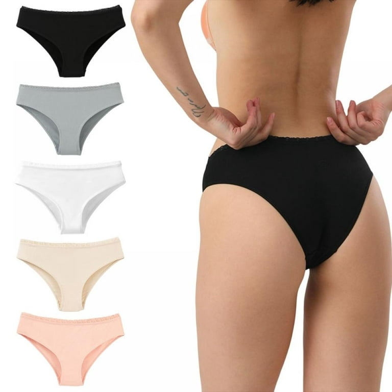 5 Pack Women's Cotton High Leg Brief Underwear