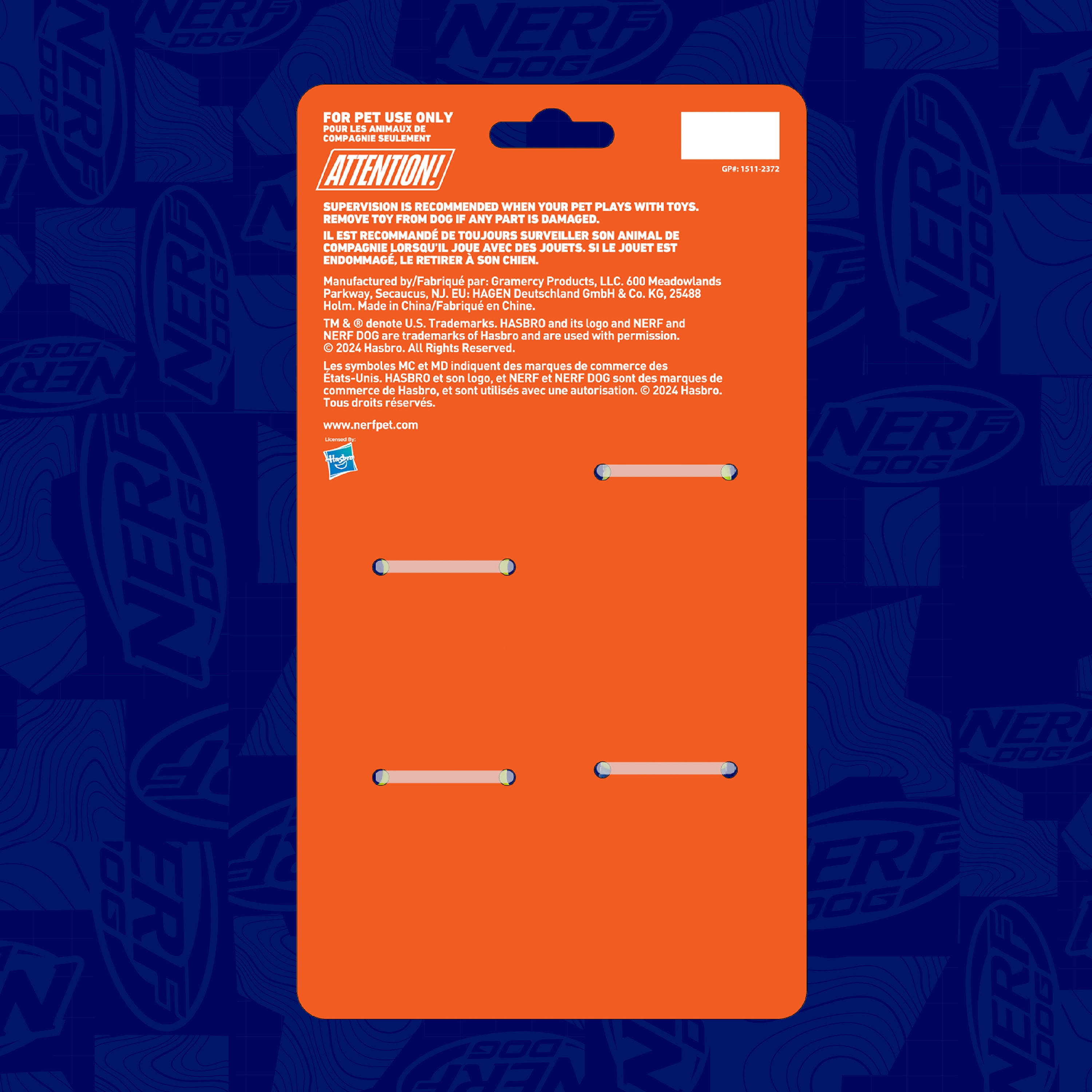 Nerf Dog TPR Squeak Bars Variety, 2 Pack