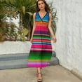 thumbnail image 3 of Mexican Blanket Striped Fiesta Serape Sleeveless Dress Dresses Women Summer Evening Dresses Ladies Bohemia Long Dresses, 3 of 9