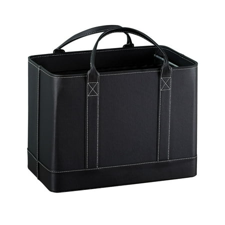 Faux Leather File Organizer Tote Bag Large