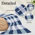thumbnail image 6 of Navy Blue Plaid Throw Pillow Cover, Pillowcase Protectors with Zipper, Breathable Decorative Lumbar Pillow Case Cover, Spring Farmhouse Buffalo Checkered Pillow Shams for Couch Sofa 12x20Inch, 6 of 8