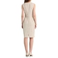 thumbnail image 3 of INSPIRE CHIC Women's Sleeveless Tweed Dress 2025 Summer Office Work V Neck Bodycon Pencil Dresses S Beige, 3 of 5