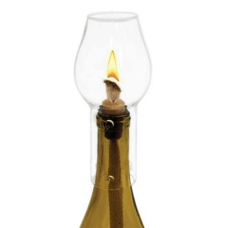 Wine Bottle Hurricane - bottle lamp, Ceramic Stopper Glass Hurricane Bottle Topper wine bottle table lamp
