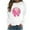 White, variant on Jinhomg Womens Cute Breast Cancer Sweatshirt Comfy Long Sleeve Pink Ribbon Print Tops Casual Loose Fall Winter Pullovers Green XL