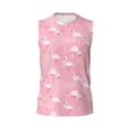 thumbnail image 6 of Lsque Pink Flamingos and Flowers Print Men's Cotton Blend Sleeveless Muscle Shirts (S-3XL)- Moisture Wicking, Odor Protection, UPF 30+,Small, 6 of 8