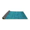 thumbnail image 2 of Ahgly Company Indoor Square Oriental Turquoise Blue Industrial Area Rugs, 4' Square, 2 of 4