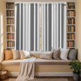 thumbnail image 3 of Grey Stripe Kitchen Curtains, Farmhouse Minimalist Striped Light Filtering Window Curtain Panels, 2Pcs Rod Pocket Window Treatments Set for Living Room Bathroom Bedroom 42x63 Inches, 3 of 9