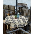 thumbnail image 2 of Boanket Outdoor Tablecloth with Umbrella Hole for Patio/Picnic/Party/Camping, Yellow Black Waterproof Table Cloth Round Cover Washable, Modern Contemporary Floral Art Vintage Dia 54", 2 of 7