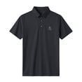 thumbnail image 7 of hoksml Men's Short Sleeve Collared Shirt 3 Button Collared Solid Breathable Regular Fit Golf Top for Business Daily Vacation Casual Wear, 7 of 7