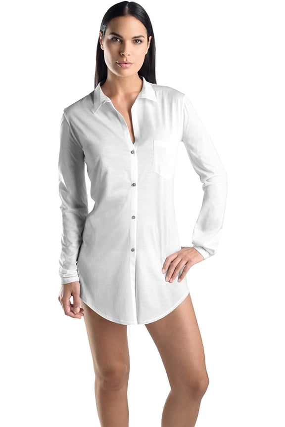 Womens Cotton Deluxe Boyfriend Sleepshirt X-Small White