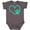 Charcoal Grey, variant on Teal Heart With Paw Print Boys or Girls Baby Bodysuit