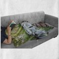 thumbnail image 5 of Jungle Soft Flannel Fleece Throw Blanket, Wooden Footbridge Along the Stream in Greenery Jungle Waterscape Scenery, Cozy Plush for Indoor and Outdoor Use, 50" x 70", Brown Green White, by Ambesonne, 5 of 5